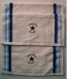 Cottonfield 2-Piece Cotton Hand Towel and Fingertip Towel Set, Beijing, White